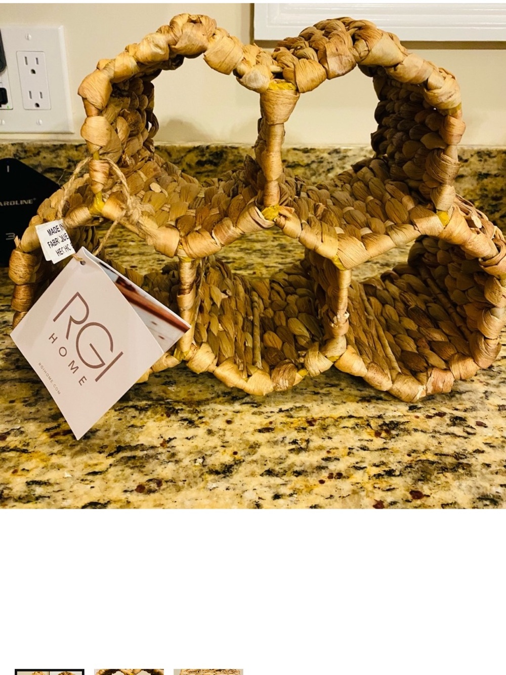 Woven Bottle Rack - Tan
